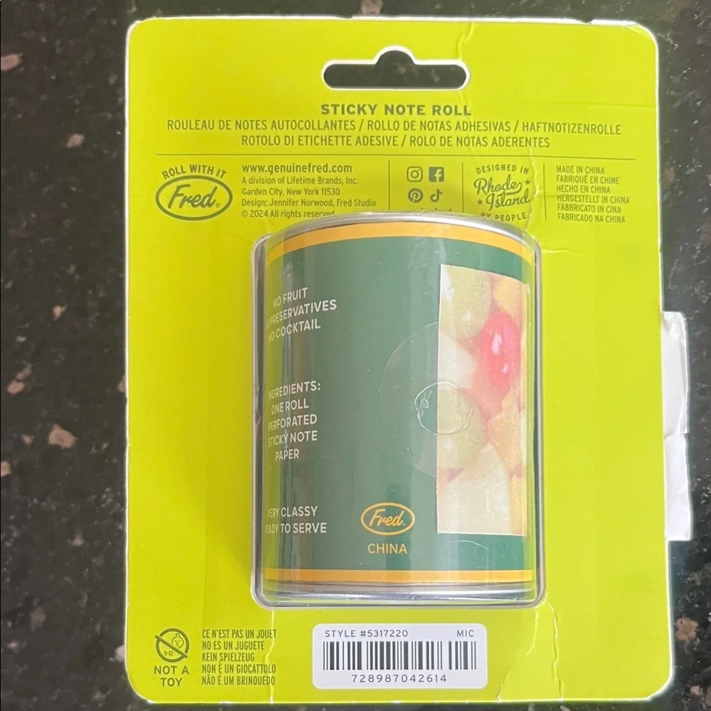 Fred Fruit Cocktail Roll O'Notes Sticky Note Can